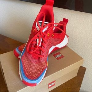 Adidas x Lego Sport Pro J Kids Running Shoes Athletic Sneakers Red White GW3010